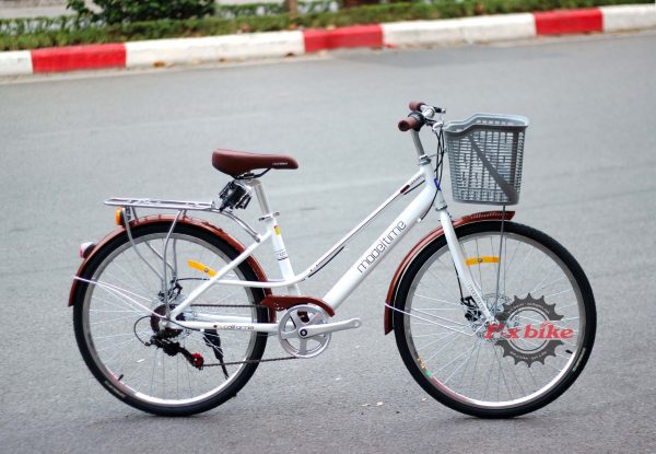 Xe Đạp Nữ California Modeltime Mango 2023 Màu Trắng
