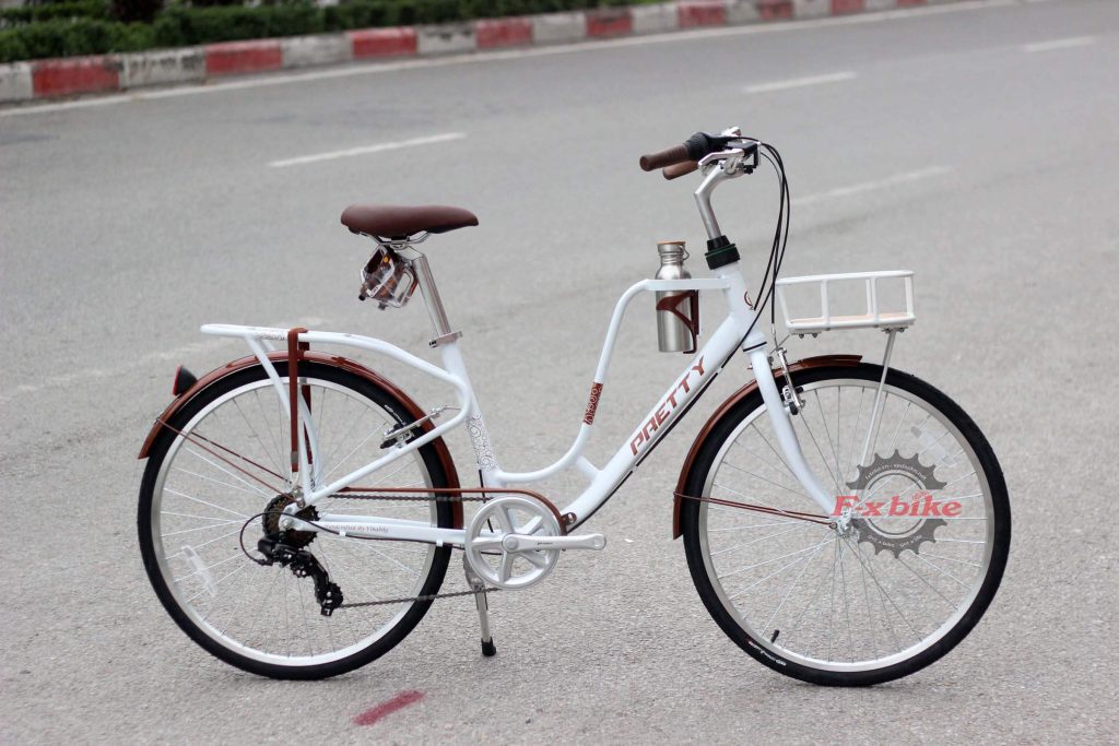 Xe Đạp Nữ Pretty Latte-V 2021 Màu Trắng