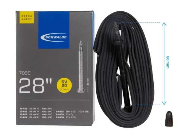 Săm SCHWALBE 700C (18/28) FV 80mm