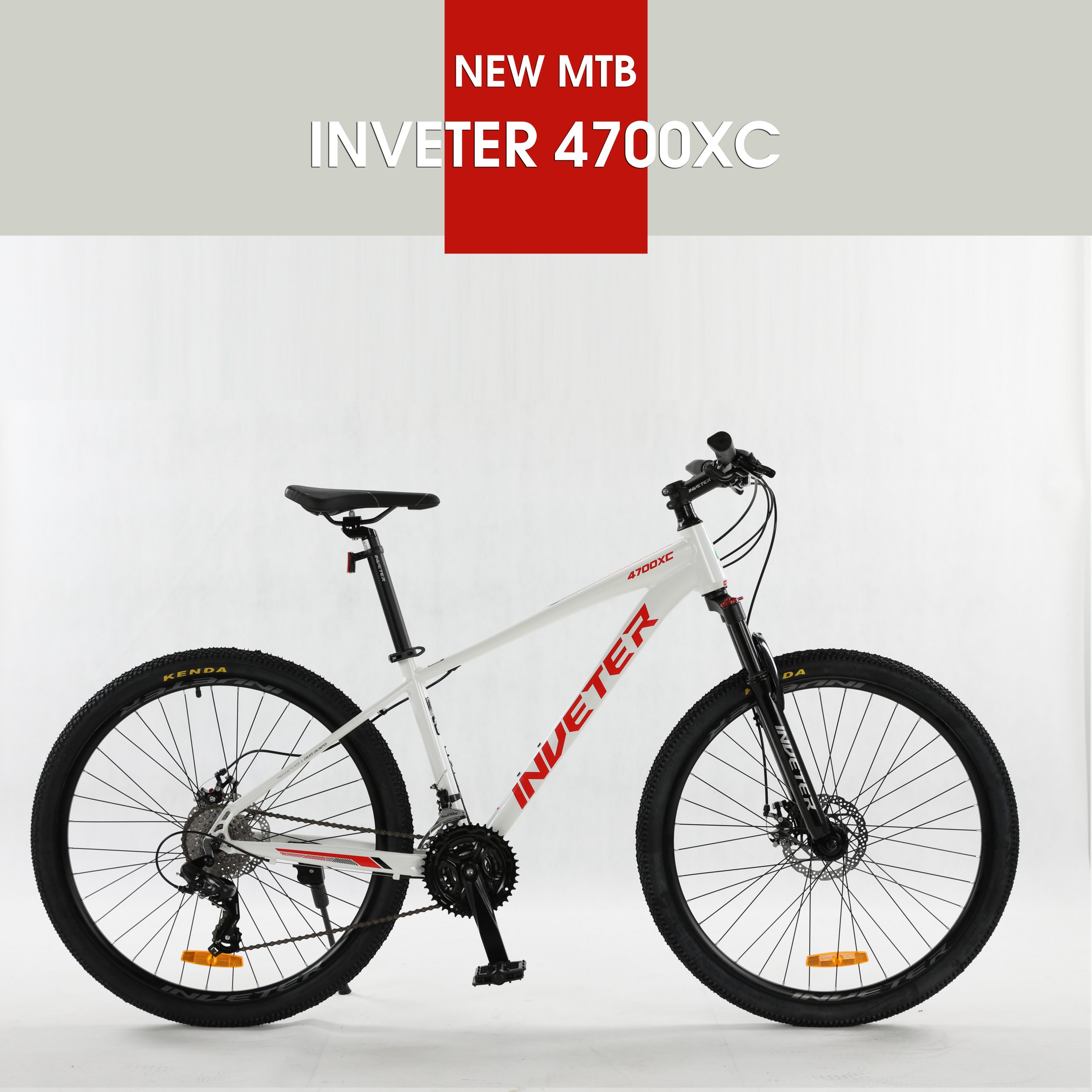 Xe Đạp Thể Thao MTB Inveter 4700xc Màu Trắng Đỏ