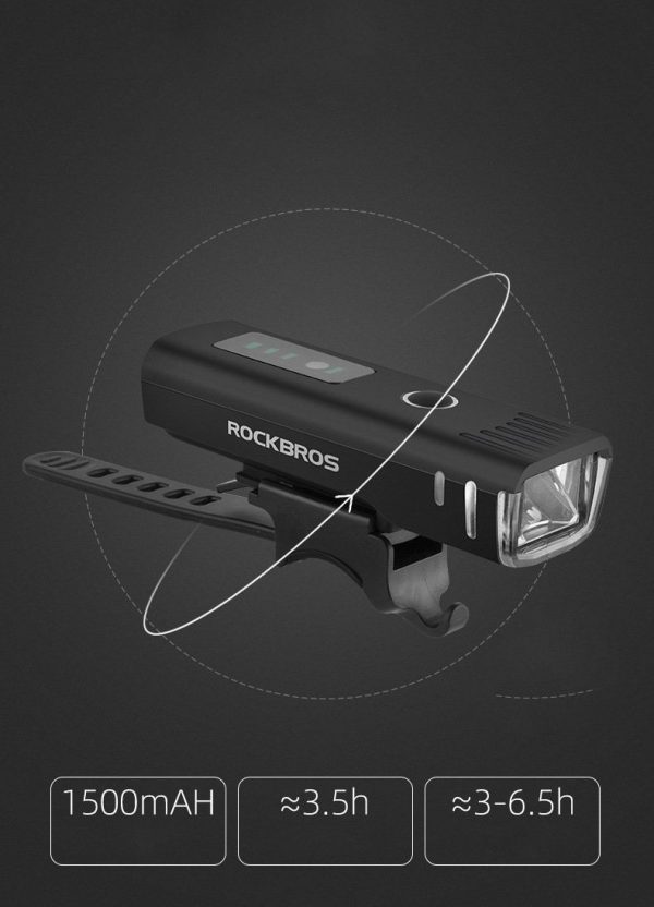 Đèn Trước Xe Đạp Rockbros Cảm Biến 1500MAH