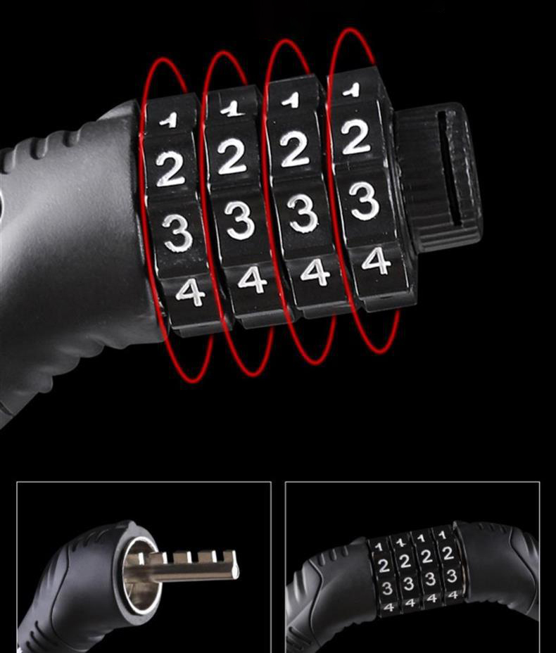 Khóa Dây Xe Đạp 4 Số Đổi Mã Chống Trộm