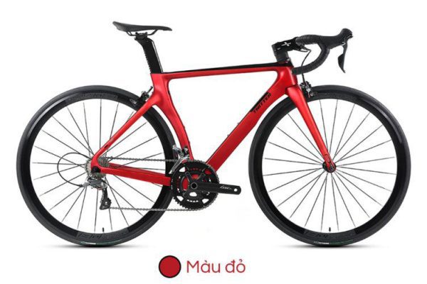Xe Đạp Đua Carbon Twitter T2 Tay Cong Màu Đỏ