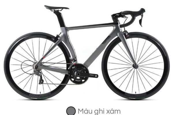 Xe Đạp Đua Carbon Twitter T2 Tay Cong Màu Ghi Xám