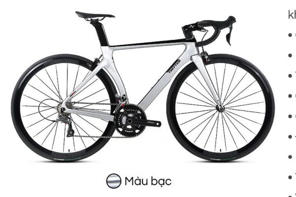Xe Đạp Đua Carbon Twitter T2 Tay Cong Màu Bạc