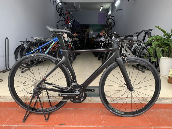 Xe Đạp Đua Twitter T2 Carbon 2024 Tay Ngang Màu Đen