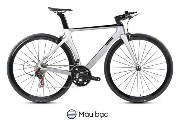 Xe Đạp Đua Twitter T2 Carbon 2024 Tay Ngang Màu Bạc