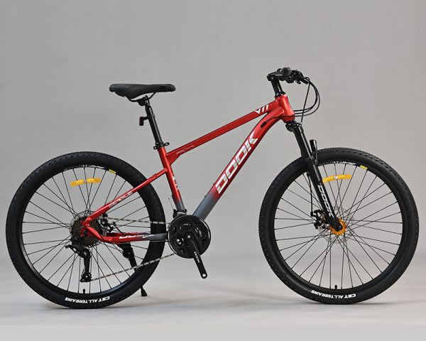 Xe Đạp Địa Hình MTB Dook Khung Nhôm Bánh 26inch màu Đỏ Xám