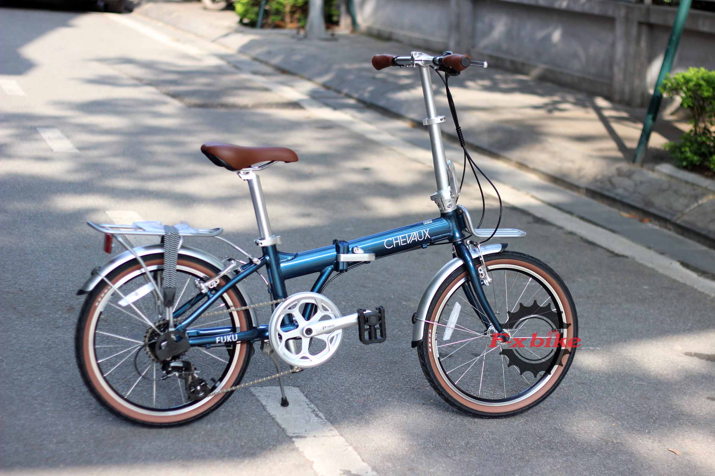 XE ĐẠP GẤP CHEVAUX FUKU Màu Xanh Biển