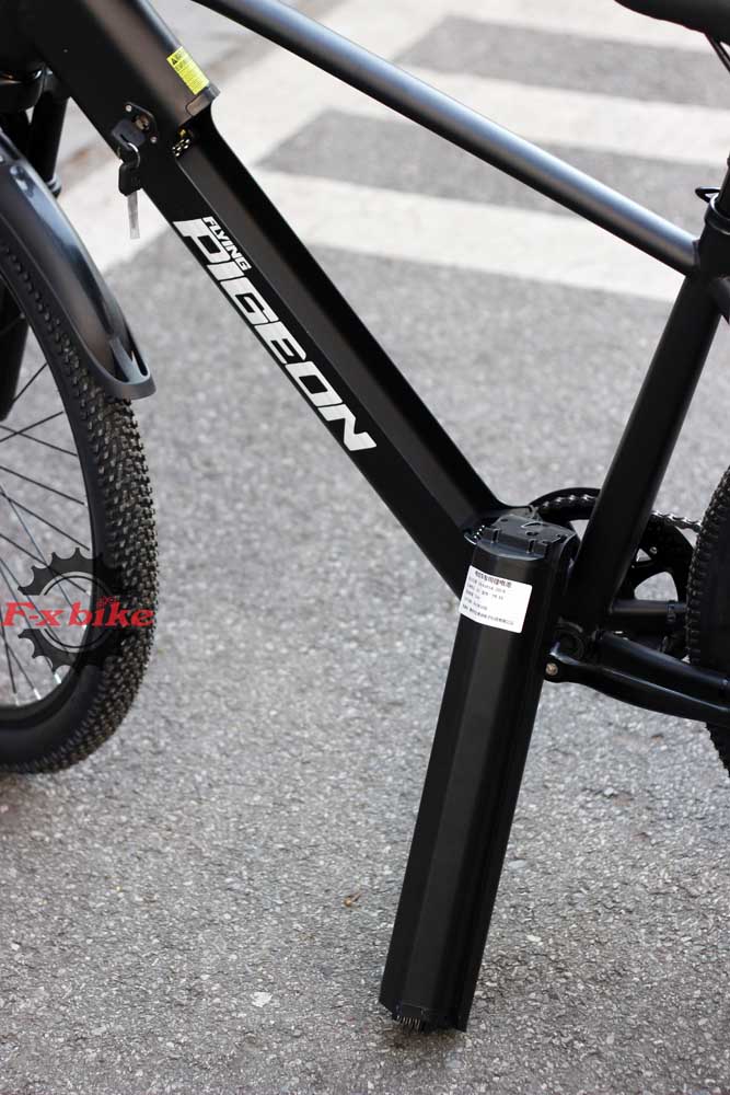 Xe sử dụng pin 10Ah tháo rời cho phép dễ dàng mang đi sạc và đạt quãng đường 60–80km tùy chế độ